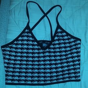 a black and white crop top